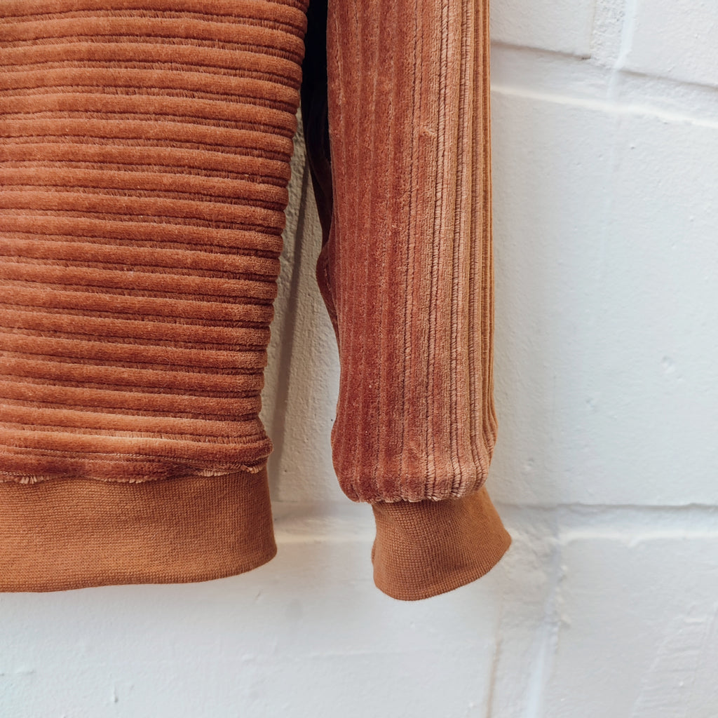 Hoody velours cognac