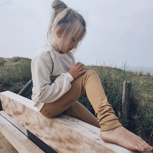 ribbed legging mosterd