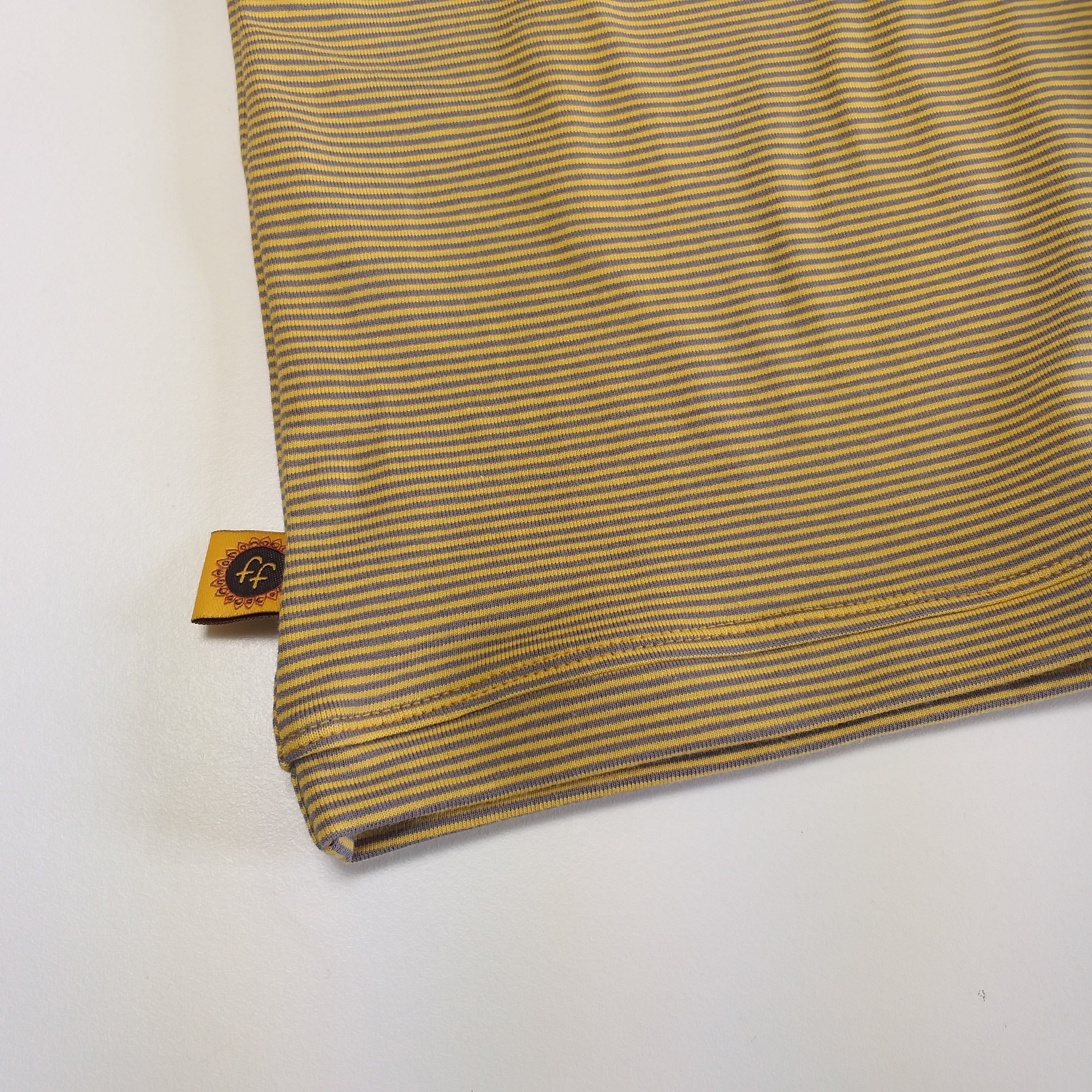 T-shirt streepjes grijs-geel