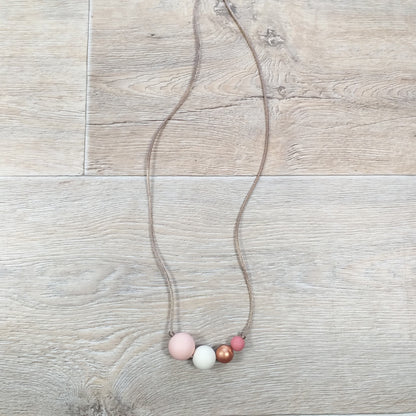 Bijtketting bol peachy-koper